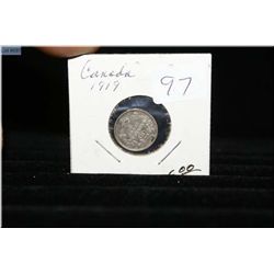1919 Canadian five cent coin