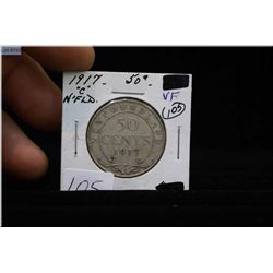 1917 "C" Newfoundland 50 cent piece