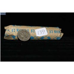 A roll of 1951 Commemorative five cent coins