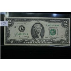 US 2 dollar bill