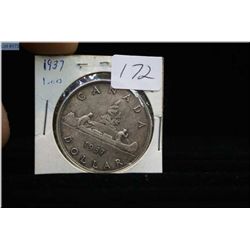 1937 Canadian silver dollar