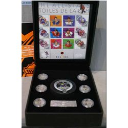 Boxed set of NHL All Stars 2003 commemorative stamp and medallion set