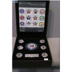 Boxed set of NHL All Stars 2005 Commemorative stamp and medallion set
