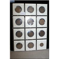 A complete set of George V large pennies plus a last Edward VII and first small cent