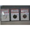 Image 1 : Set of three un-circulated "Moment # 1" hockey quarters