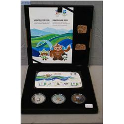 A hard cased limited edition Vancouver 2010 Bronze Collector's set including coloured 50 cent coins,