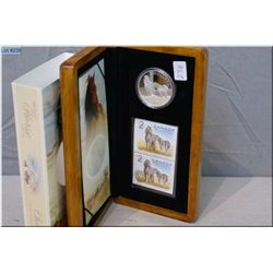 Wooden boxed 2006 Canadian Sable Island Horse and Foal 99.99% fine silver coin and stamp set