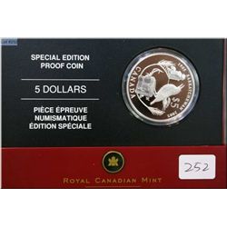 Royal Canadian Mint special edition 2005 Saskatchewan 99.99% silver $5 coin