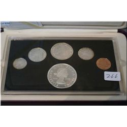 Cased Canadian 1953 Special Edition Coronation Set including sterling silver $1, 50 cent, quarter, d