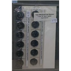 Canadian 2000 proof-like quarters twelve coin set including six "W" coins