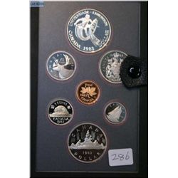 Cased Royal Canadian Mint 1983 proof coin set including silver Universiade coin