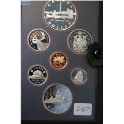 Cased Royal Canadian Mint 1984 coin proof set with commemorative Toronto silver dollar