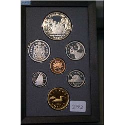 Cased Royal Canadian Mint 1989 proof coin set including silver Fleuve Mackenzie River coin