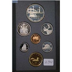 Cased Royal Canadian Mint 1991 proof coin set including silver Frontenac commemorative coin