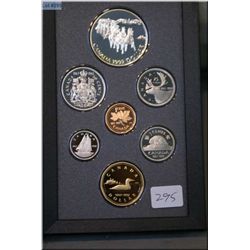 Cased Royal Canadian Mint 1992 proof coin set including silver Stagecoach dollar