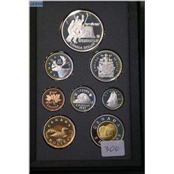 Cased Royal Canadian Mint 1997 proof coin set including silver 1972 Canada/USSR series hockey coin