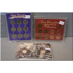 Three sets of American collector's coins including Ten Decades of American Pennies, Cherished Americ