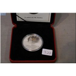 Boxed 99.99% fine silver Canadian Sambor Island Lighthouse commemorative $20 coin