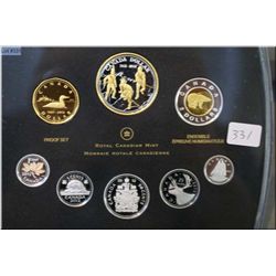 Cased Royal Canadian Mint 2012 proof coin set including silver War of 1812 commemorative coin