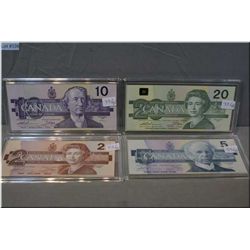 Canadian collector's Bird Series bank notes collection including $2, $5, $10 and $20 bills