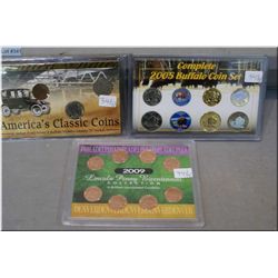 Four sets of cased American collector coins including Complete 2005 Buffalo coin set, America's Clas