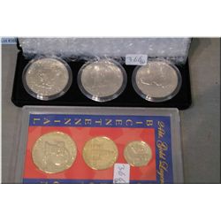 Two American coin sets including Bicentennial Collection gold plated and three Eisenhower dollars