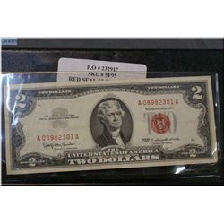 American red seal 2 dollar bill
