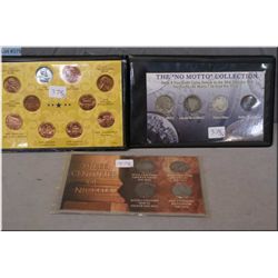 Three sets of American coins including The "No Motto" collection, Three Centuries of nickels, and th