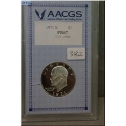 Graded 1971 American one dollar coin