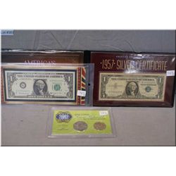 Three sets of American collectible coins including 2012 JFK half dollar and Sacagawea dollar, Joseph