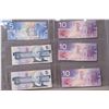 Image 2 : Eight Canadian bank notes including four 1986 five dollar bills, 2002 five dollar bill and three 200