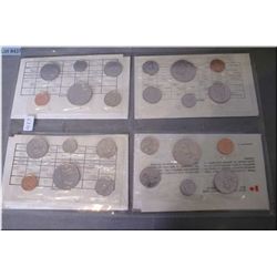 Four Canadian un-circulated coin sets including 1979, 80,81 and 1982