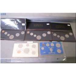 Five Canadian un-circulated coin sets including 1974, 75, 76, 77 and 1978