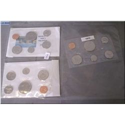 Three Canadian un-circulated coin sets including 1968 ,1969 and 1972