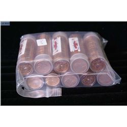 Ten rolls of 1964 and 1965 Canadian pennies