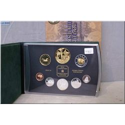 2002 Golden Jubilee Special edition proof set with 24kt gold plated sterling silver dollar