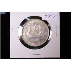 1966 Canadian silver dollar