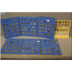 Three cards of Canadian nickels and dimes