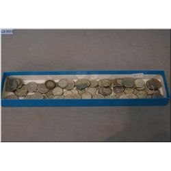 A selection of 1968 Canadian dollar coins plus large selection of dimes and nickels