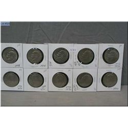 Ten USA Liberty dollars 1974-1978