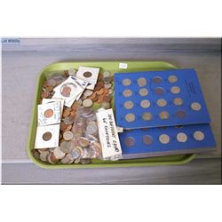 Large selection of unsorted coins, mostly Canadian, plus a bag of foreign coins from 65 countries