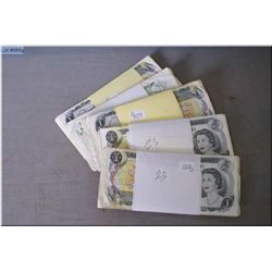 One hundred and twenty five Canadian $1.00 bills