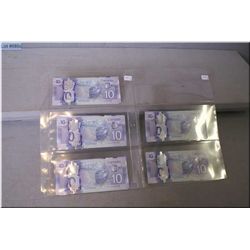 Ten 2013 Canadian ten dollars "The Canadian" with consecutive serial numbers starting at FTA1151260