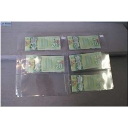 Ten 2012 Canadian twenty dollar bills "Canadian National Vimy Memorial" with consecutive serial numb