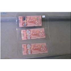 Six 2012 Canadian fifty dollar bills "CCGS Amundsen, Research Ice Breaker" with consecutive serial n