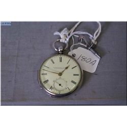 Whitmore & Son/ North Hampton size 14, open face, key wind pocket watch with sterling silver case-Ha
