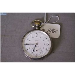 Eaton?s size 16, 15 jewel sterling silver open faced Military Presentation pocket watch engraved "Co