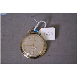 Cortebert size 12, 17 jewel Mdl. 624, 10kt gold filled open faced pocket watch, working at time of c