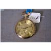 Image 1 : Select size 12, 15 jewel gold filled open face pocket watch, fancy gold dial, working at time of cat