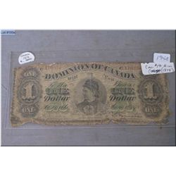 1878 Dominion of Canada $1 dollar bill